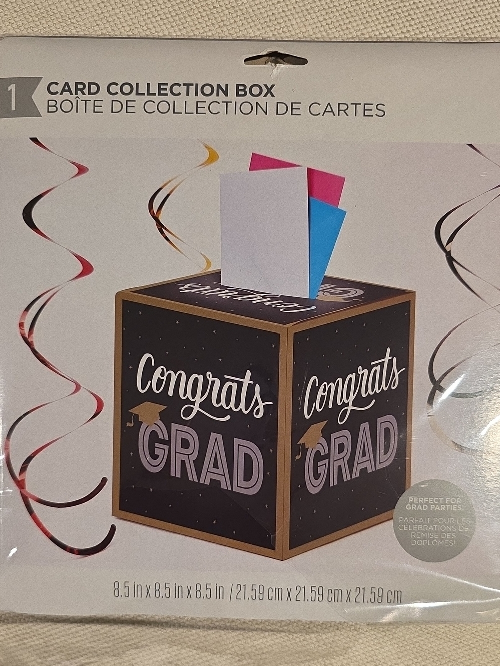 Congrats Grad Card Collection Box - Black - Picture 2 of 4